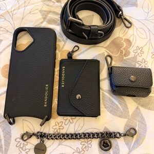Bandolier Black Remi Magnet iPhone17 Case + AirPods Pouch + Charm/Chain Wristlet